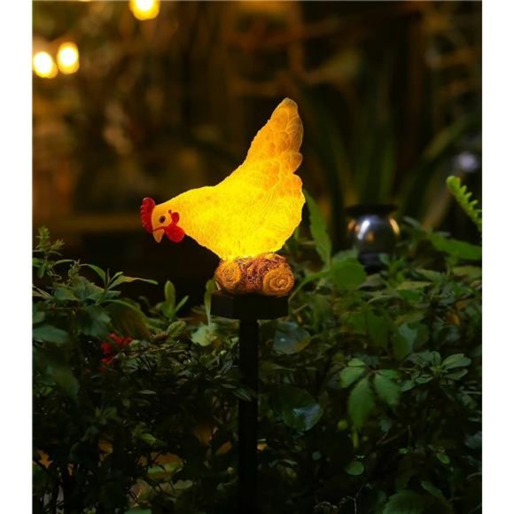 Accents Solar Chicken Lights Chicken Statue Outdoor Chicken Solar